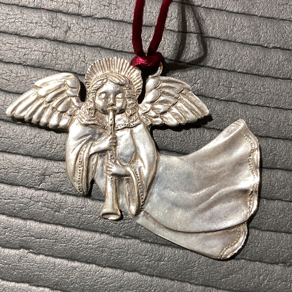 Vintage Seagull Pewter Angel Ornament